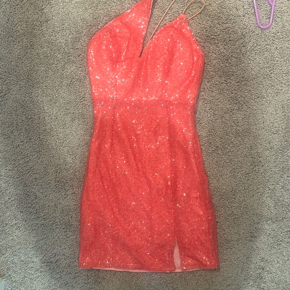 Hello Molly pink sequined homecoming formal